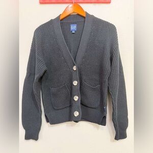 GAP Women's Charcoal Button-Up Cardigan